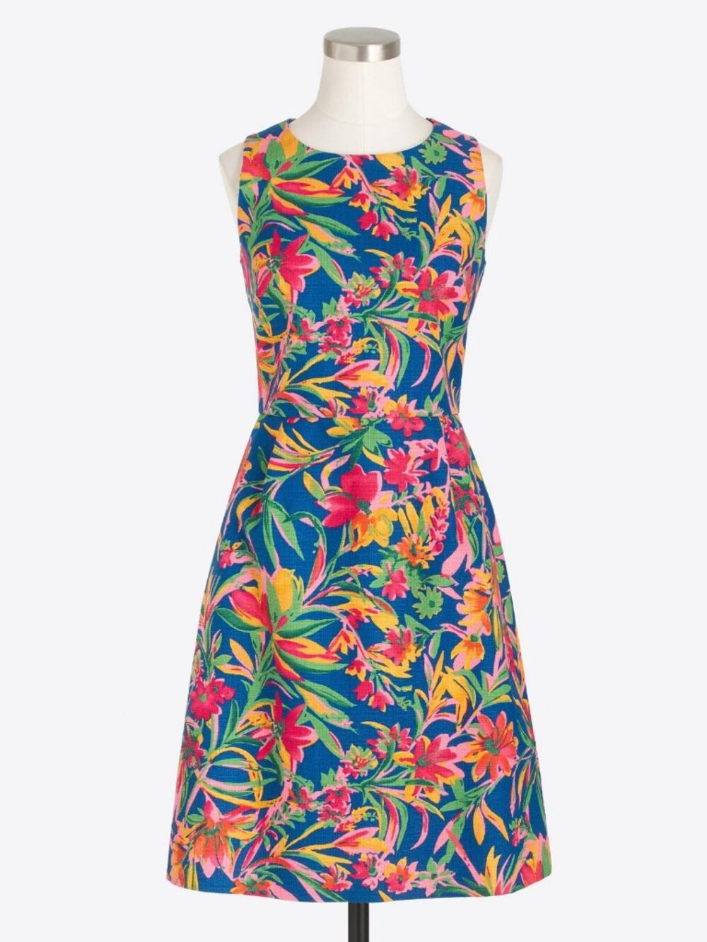 J.Crew Printed Pleated Shift Dress, size 0